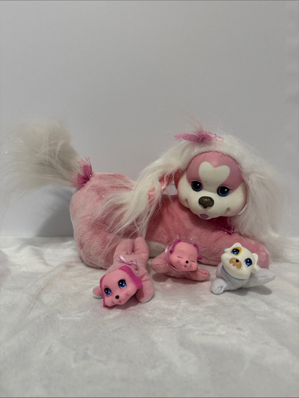 Puppy Surprise Zoey Pink Momma Plush White 3 Pups Girl Puppies Dog Baby Doll Set